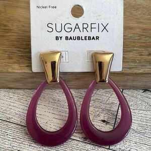 Sugarfix by BaubleBar Gold & Purple Statement Earrings NWT